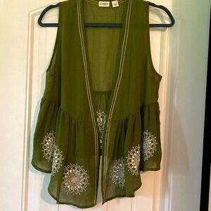 Sheer boho vest with sequins